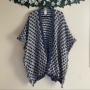 Cocogio Blue/White Oversized Cardigan OS